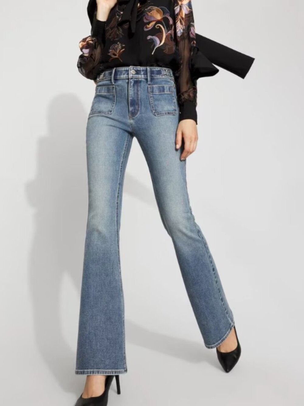 White House Black Market Light Blue High-Rise Flare Jeans